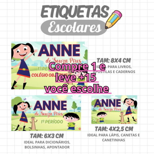 Arquivo Digital Etiqueta Escolar Show da Luna #1929