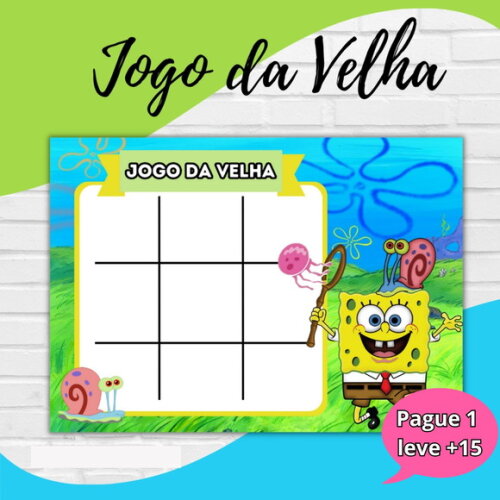 Arquivo Digital Jogo da Velha Bob Esponja #3434