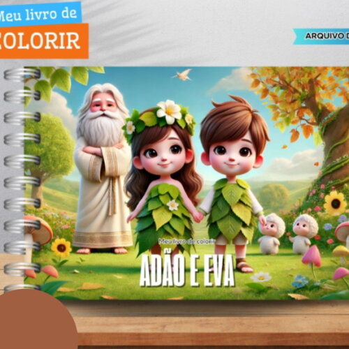 Arquivo Digital Livro de Colorir Adão e Eva #6577