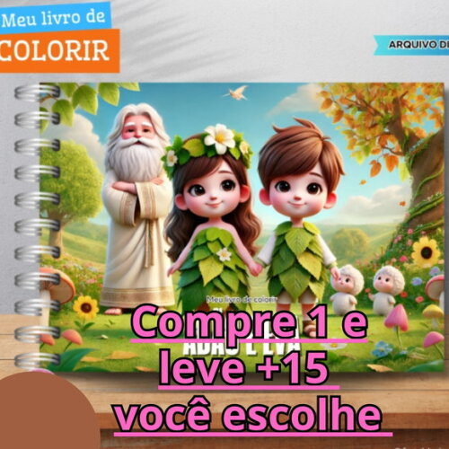 Arquivo Digital Livro de Colorir Adão e Eva #6577