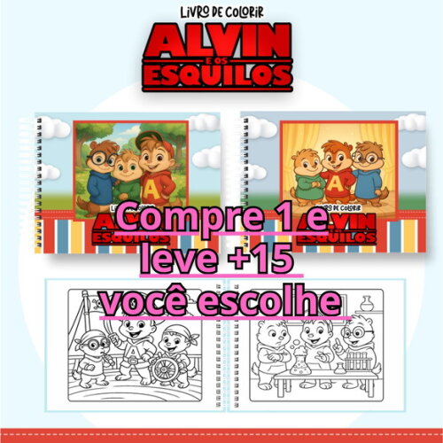 Arquivo Digital Livro de Colorir Alvin e os Esquilos #6976