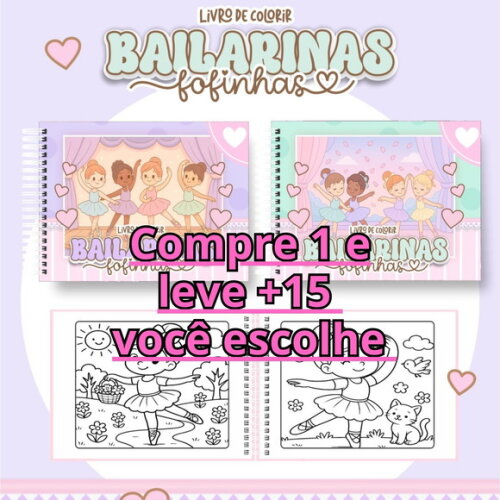 Arquivo Digital Livro de Colorir Bailarina Fofas #6975