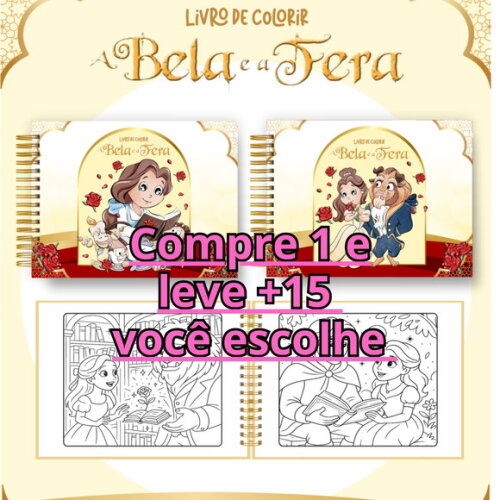 Arquivo Digital Livro de Colorir Bela e a Fera #7000