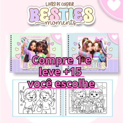 Arquivo Digital Livro de Colorir Besties Moments #7003
