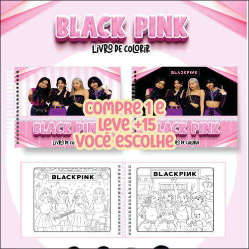 Arquivo Digital Livro de Colorir Black Pink #7200