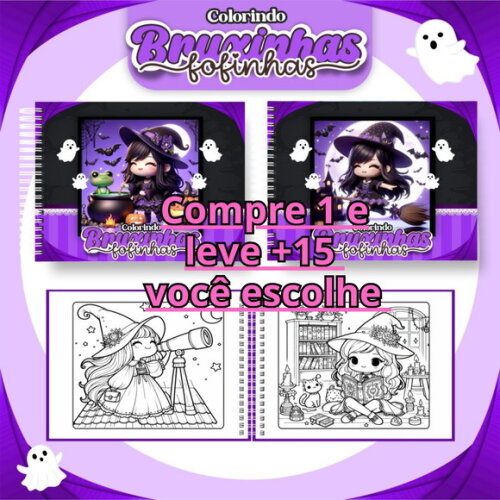 Arquivo Digital Livro de Colorir Bruxinhas #6702