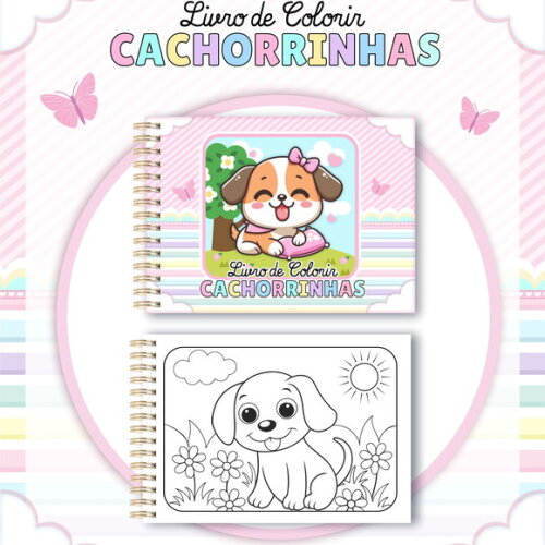 Arquivo Digital Livro de Colorir Cachorrinhas #7235