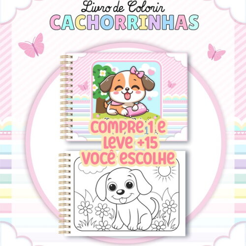 Arquivo Digital Livro de Colorir Cachorrinhas #7235
