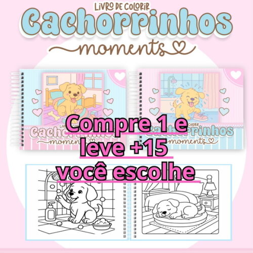 Arquivo Digital Livro de Colorir Cachorrinhos #6978