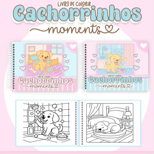 Arquivo Digital Livro de Colorir Cachorrinhos #6978