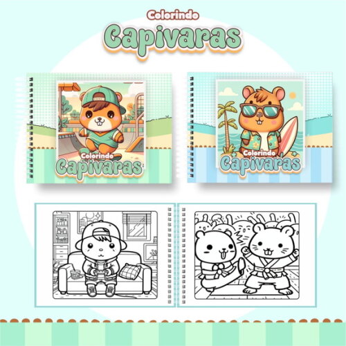 Arquivo Digital Livro de Colorir Capivara Menino #6657