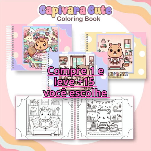 Arquivo Digital Livro de Colorir Capivaras #6343