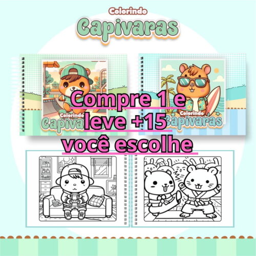 Arquivo Digital Livro de Colorir Capivara Menino #6657