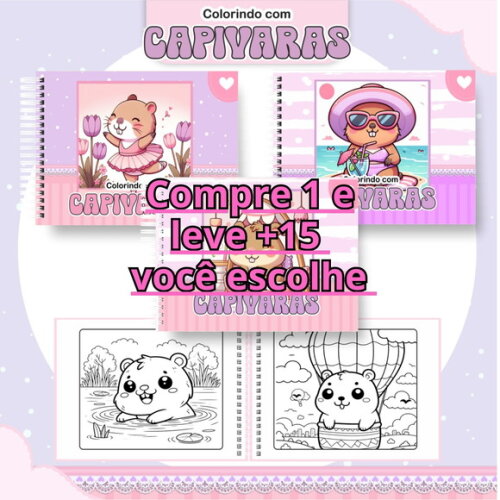 Arquivo Digital Livro de Colorir Capivaras #6752