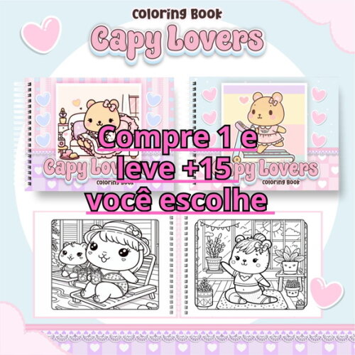 Arquivo Digital Livro de Colorir Capy Lovers #6645