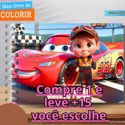 Arquivo Digital Livro de Colorir Carros Disney #6578