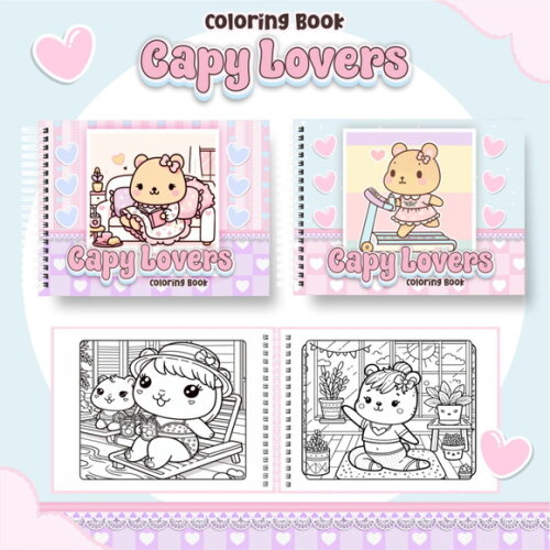 Arquivo Digital Livro de Colorir Capy Lovers #6645