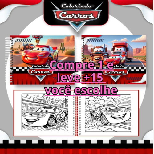 Arquivo Digital Livro de Colorir Carros Disney #6696