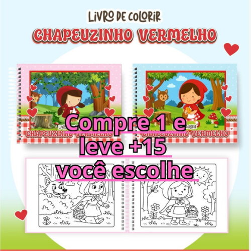 Arquivo Digital Livro de Colorir Chapeuzinho Vermelho #6997