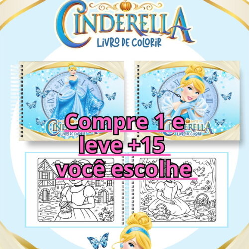 Arquivo Digital Livro de Colorir Cinderela #6985