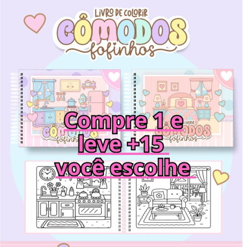 Arquivo Digital Livro de Colorir Cômodos Fofinhos #6965