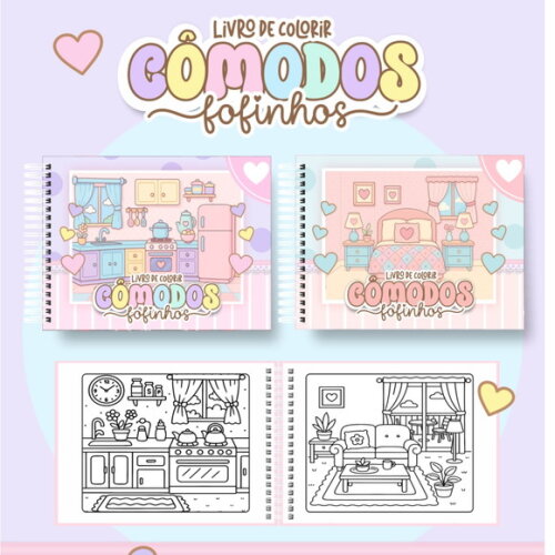 Arquivo Digital Livro de Colorir Cômodos Fofinhos #6965