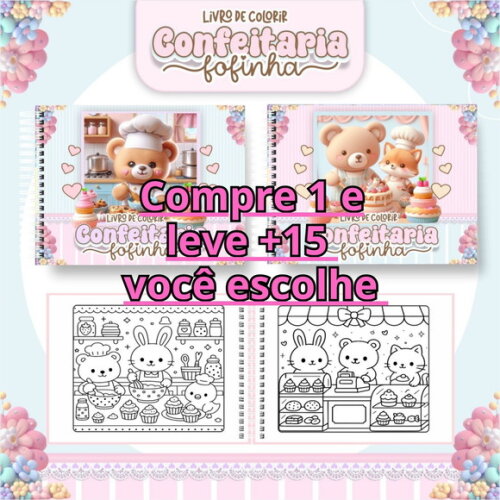 Arquivo Digital Livro de Colorir Confeitaria Fofinha #6838