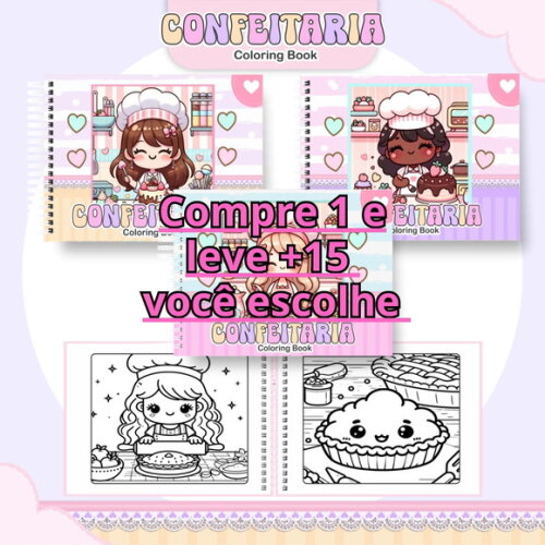 Arquivo Digital Livro de Colorir Confeitaria #6746