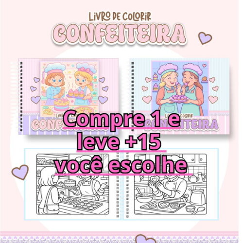 Arquivo Digital Livro de Colorir Confeiteira #7133