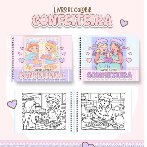 Arquivo Digital Livro de Colorir Confeiteira #7133
