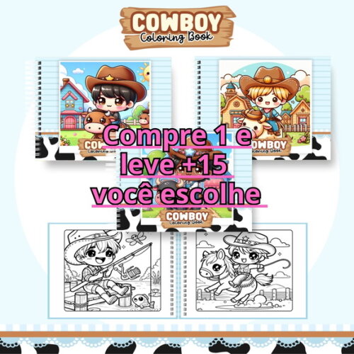 Arquivo Digital Livro de Colorir Cowboy #6482