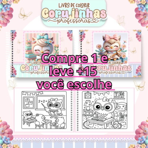 Arquivo Digital Livro de Colorir Corujinhas Professora #6828