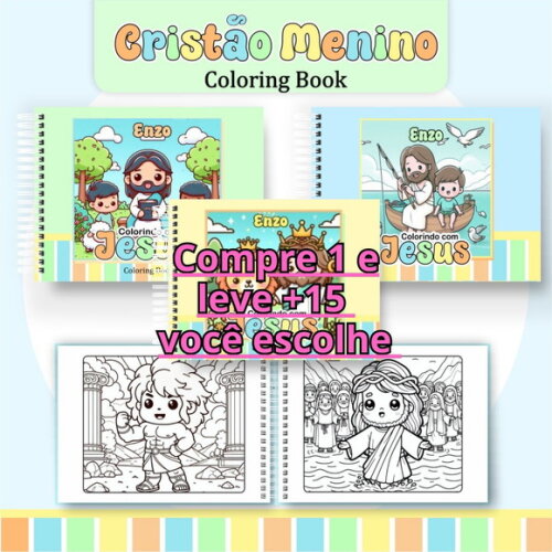 Arquivo Digital Livro de Colorir Cristão Menino #6341