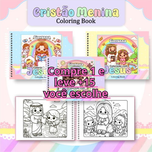 Arquivo Digital Livro de Colorir Cristão Menina #6342