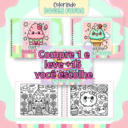 Arquivo Digital Livro de Colorir Doces Fofos #6298