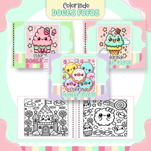 Arquivo Digital Livro de Colorir Doces Fofos #6298