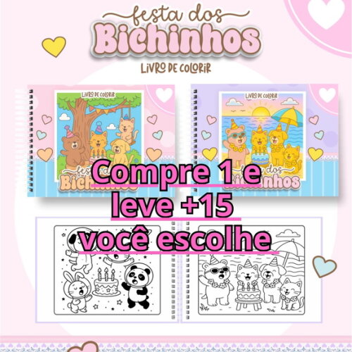 Arquivo Digital Livro de Colorir Festa dos Bichinhos #7201