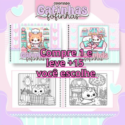 Arquivo Digital Livro de Colorir Gatinhas Fofinhas #6692