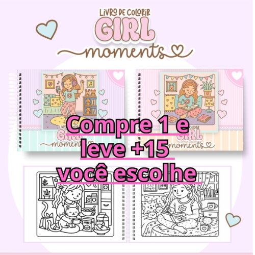 Arquivo Digital Livro de Colorir Girl Moments #7125
