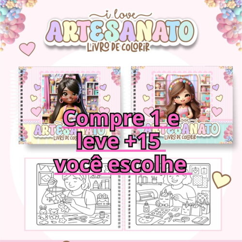 Arquivo Digital Livro de Colorir I Love Artesanato #7096