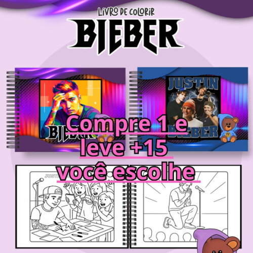 Arquivo Digital Livro de Colorir Justin Bieber #7001