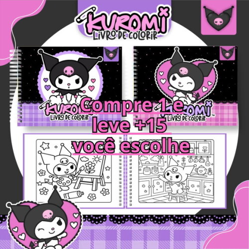 Arquivo Digital Livro de Colorir Kuromi #6704