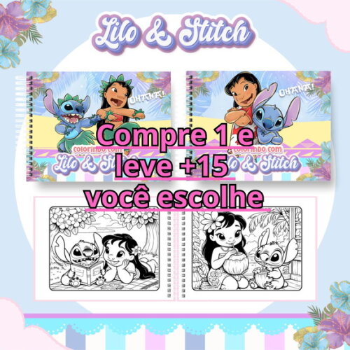 Arquivo Digital Livro de Colorir Lilo e Stitch #6614