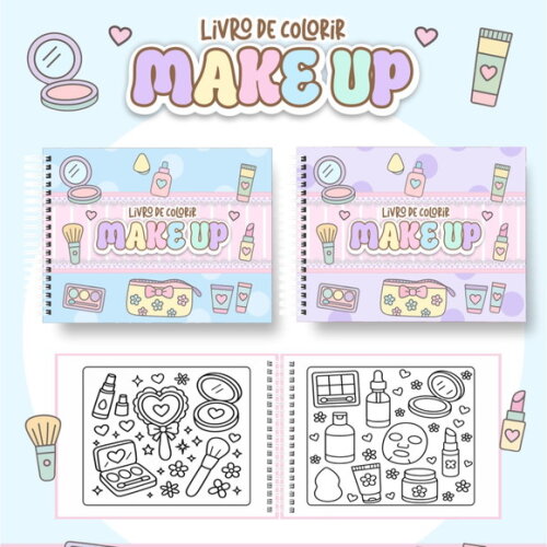 Arquivo Digital Livro de Colorir Make Up #7005