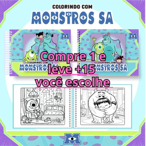 Arquivo Digital Livro de Colorir Monstros S.a #6658