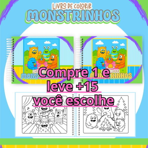 Arquivo Digital Livro de Colorir Monstrinhos #6970