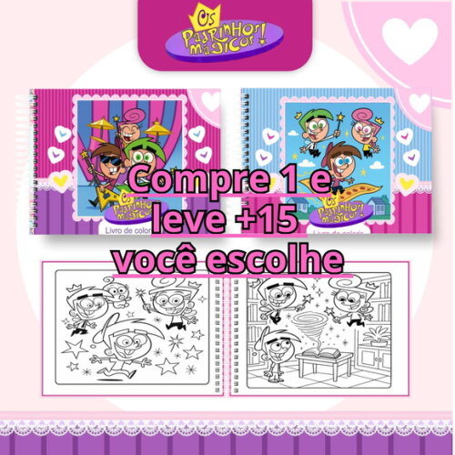 Arquivo Digital Livro de Colorir Padrinhos Mágicos #6831