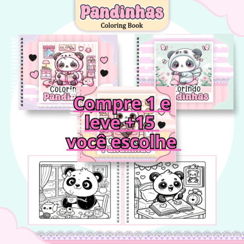 Arquivo Digital Livro de Colorir Pandinhas #6333