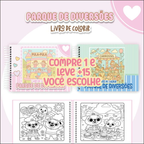 Arquivo Digital Livro de Colorir Parque de Diversão #7472
