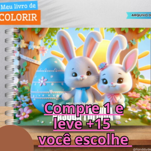 Arquivo Digital Livro de Colorir Páscoa Coelhinho #6575